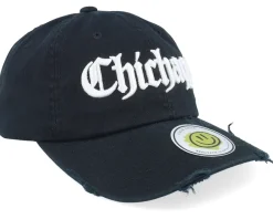 Discount Lucid Smile Chichago 3d Script Destroyed Black Dad Cap -