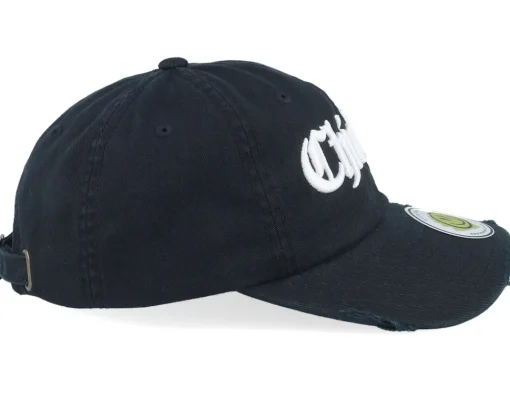 Discount Lucid Smile Chichago 3d Script Destroyed Black Dad Cap -