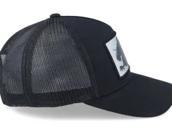 Trucker-Iconic Chinese Dragon Silver Patch Black A-frame Trucker -