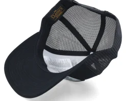 Trucker-Iconic Chinese Dragon Silver Patch Black A-frame Trucker -