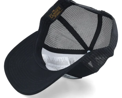 Trucker-Iconic Chinese Dragon Silver Patch Black A-frame Trucker -