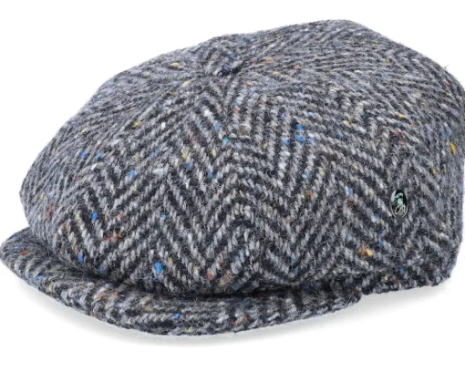 Online City Sport Sixpence Black/Grey Flat Cap -