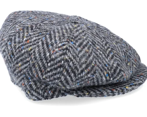 Online City Sport Sixpence Black/Grey Flat Cap -