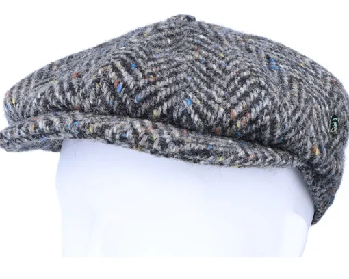 Online City Sport Sixpence Black/Grey Flat Cap -