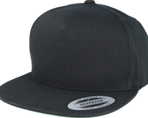 Snapback | Blanks-Yupoong Classic 5 Panel Black Snapback -