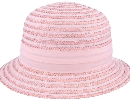 Hot Seeberger Cloche In Straw Braid Rose Bucket -