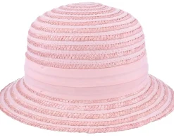 Hot Seeberger Cloche In Straw Braid Rose Bucket -