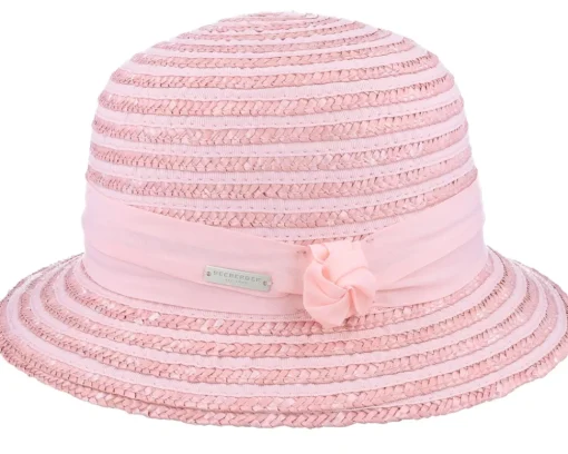 Hot Seeberger Cloche In Straw Braid Rose Bucket -