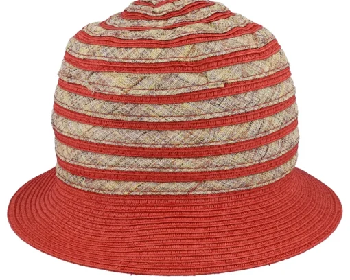 Sale Seeberger Cloche In Stripy Design Terracotta-Linen Bucket -
