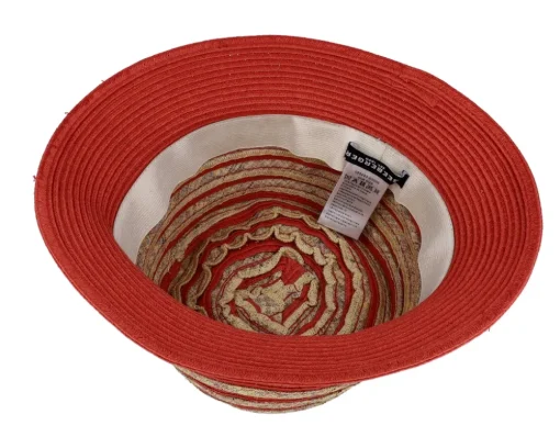 Sale Seeberger Cloche In Stripy Design Terracotta-Linen Bucket -