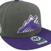 Clearance 47 Brand Colorado Rockies Sure Shot Two Tone Captain Charcoal/Purple Snapback -
