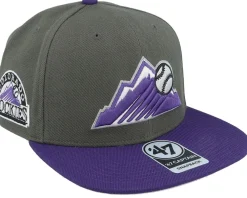 Clearance 47 Brand Colorado Rockies Sure Shot Two Tone Captain Charcoal/Purple Snapback -