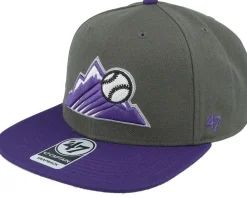 Clearance 47 Brand Colorado Rockies Sure Shot Two Tone Captain Charcoal/Purple Snapback -