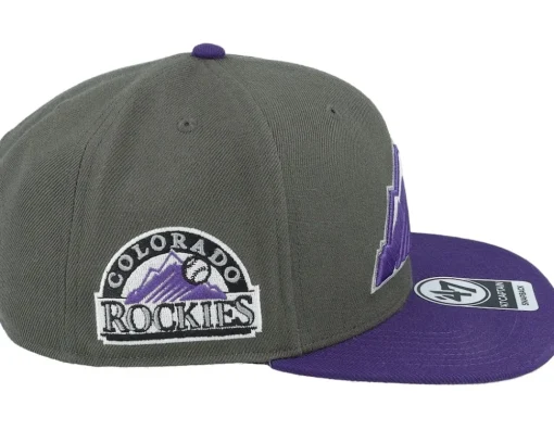 Clearance 47 Brand Colorado Rockies Sure Shot Two Tone Captain Charcoal/Purple Snapback -