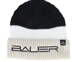 Cuff Beanies-Bauer Colorblock Toque Black/White/Stone Cuff -