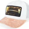 Trucker | Velvet Caps-Calza Pennello Colosseum At Its Peak Velvet /Peach/Ivory A-Frame Trucker - White