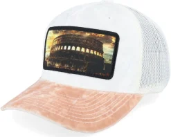 Trucker | Velvet Caps-Calza Pennello Colosseum At Its Peak Velvet /Peach/Ivory A-Frame Trucker - White