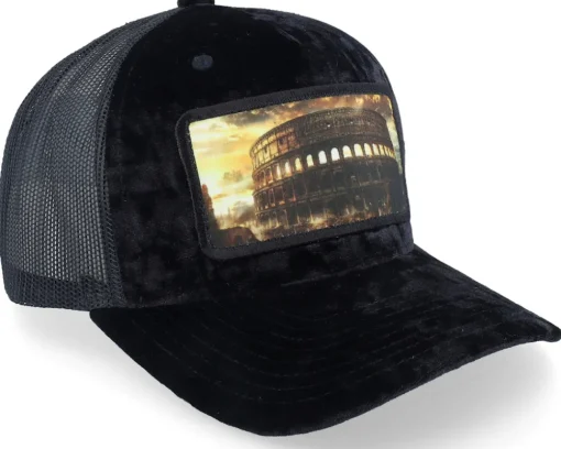 Trucker-Calza Pennello Colosseum At Its Peak Velvet A-Frame Trucker - Black