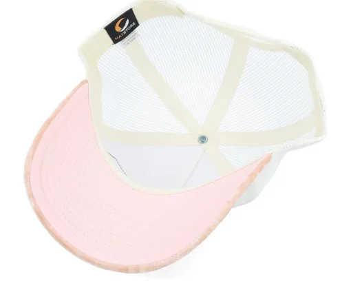Trucker | Velvet Caps-Calza Pennello Colosseum At Its Peak Velvet /Peach/Ivory A-Frame Trucker - White
