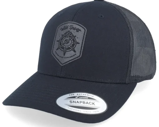 Best Wild Spirit Compass Shield Black Patch Black Trucker -