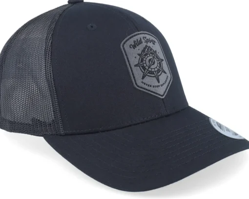Best Wild Spirit Compass Shield Black Patch Black Trucker -