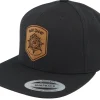 Snapback-Wild Spirit Compass Shield Brown Patch Black Snapback -