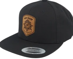 Snapback-Wild Spirit Compass Shield Brown Patch Black Snapback -