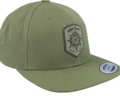 Snapback-Wild Spirit Compass Shield Green Patch Buck Snapback -
