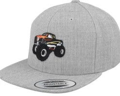 Kids-Kiddo Cap Cool Monster Truck Heather Grey Snapback -