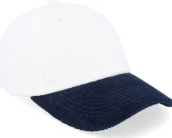 Blanks-Equip Corduroy Off /Navy Dad Cap - White