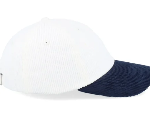 Blanks-Equip Corduroy Off /Navy Dad Cap - White