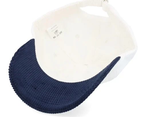 Blanks-Equip Corduroy Off /Navy Dad Cap - White