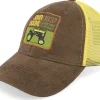 Trucker-John Deere Corduroy Poly Mesh Yellow/Brown Trucker -