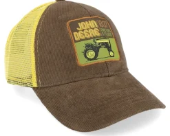 Trucker-John Deere Corduroy Poly Mesh Yellow/Brown Trucker -