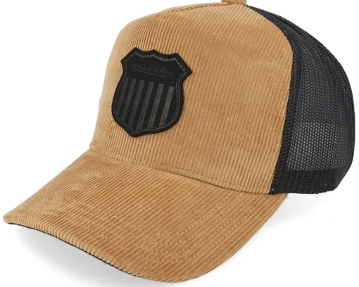 Adjustable-Mitchell & Ness Corduroy Shield Brown/Black A-Frame Adjustable - Beige