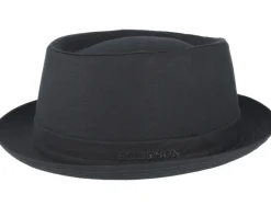 Outlet Stetson Cotton Black Pork Pie -