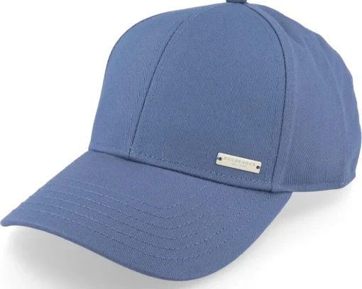 New Seeberger Cotton Fabric Baseball Cap Steel Blue Adjustable -