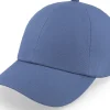 Fashion Seeberger Cotton Fabric Baseball Cap Steel Blue Dad Cap -