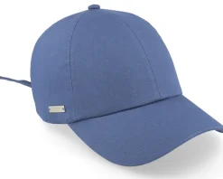 Fashion Seeberger Cotton Fabric Baseball Cap Steel Blue Dad Cap -