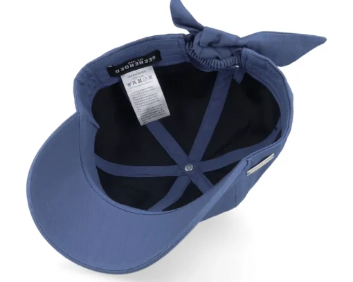 Fashion Seeberger Cotton Fabric Baseball Cap Steel Blue Dad Cap -