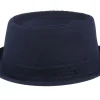 Pork Pie Hats-Stetson Cotton Navy/Gun Metal Pork Pie -