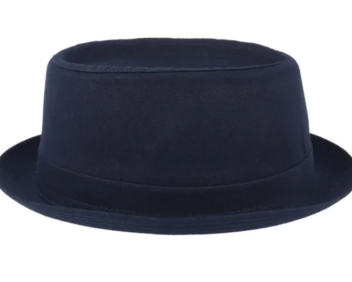 Pork Pie Hats-Stetson Cotton Navy/Gun Metal Pork Pie -