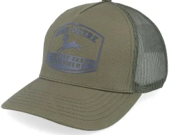 Trucker-John Deere Cotton Twill Mesh Cap Olive Trucker -