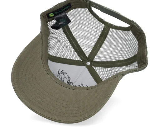 Trucker-John Deere Cotton Twill Mesh Cap Olive Trucker -