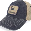 Trucker-John Deere Cotton/Poly Mesh Ivory/Navy Trucker -