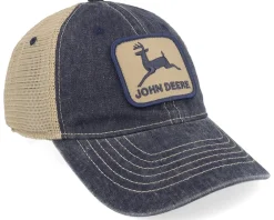 Trucker-John Deere Cotton/Poly Mesh Ivory/Navy Trucker -