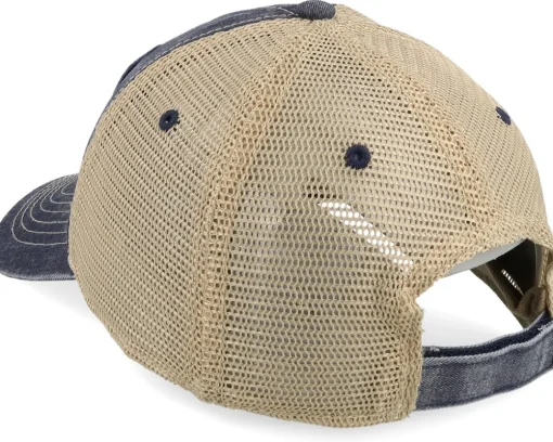 Trucker-John Deere Cotton/Poly Mesh Ivory/Navy Trucker -