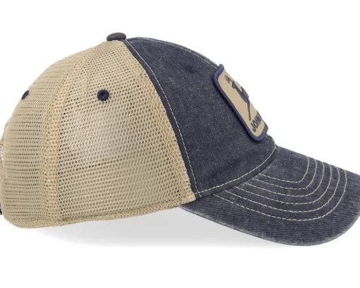Trucker-John Deere Cotton/Poly Mesh Ivory/Navy Trucker -