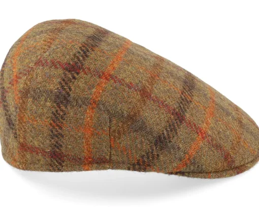 Sale MJM Hats Country Harris Tweed Brown 2 Flat Cap -