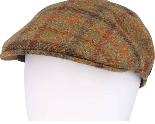 Sale MJM Hats Country Harris Tweed Brown 2 Flat Cap -